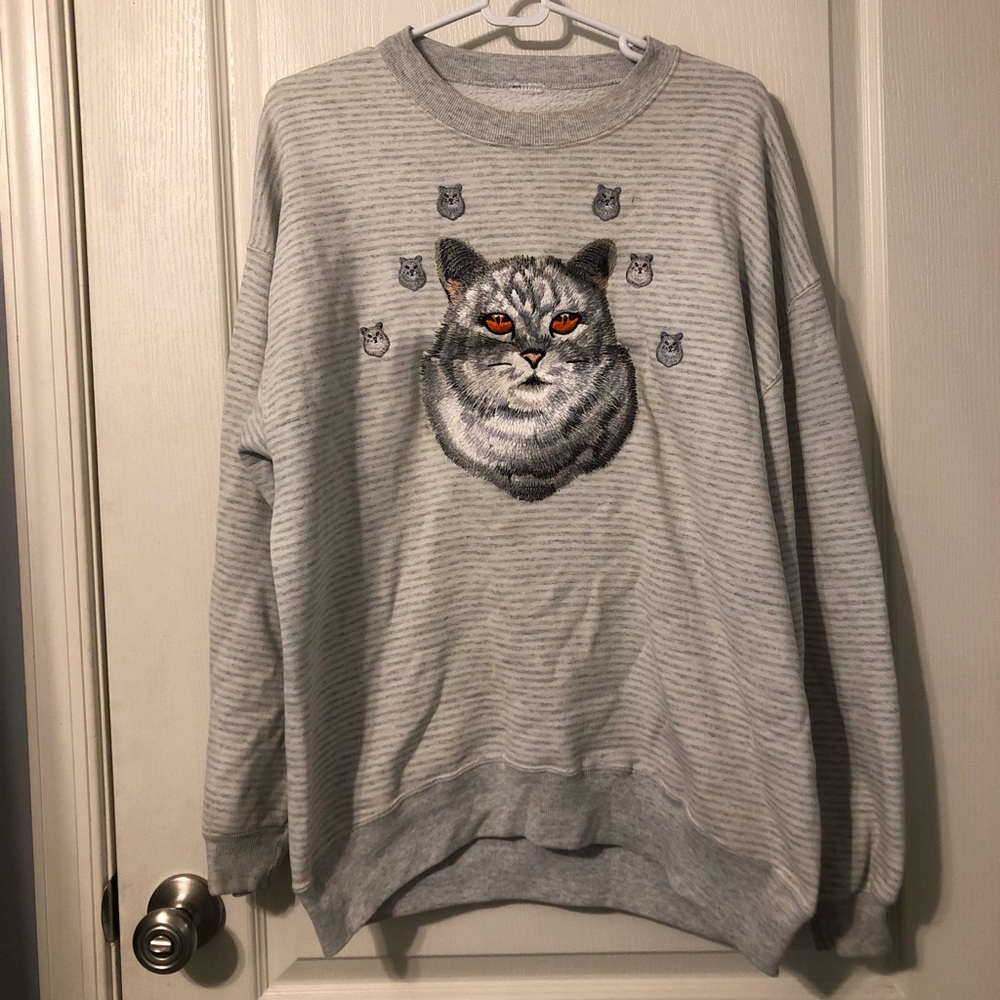 Fun Vintage Cat Sweatshirt